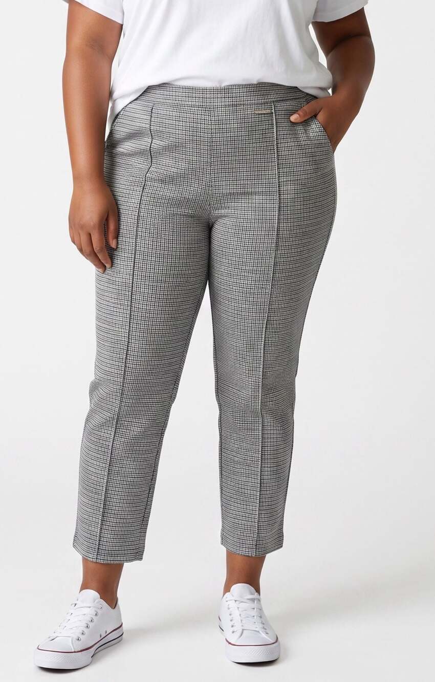 Anne Klein Women's Glen Plaid Pull-On Ankle Pants